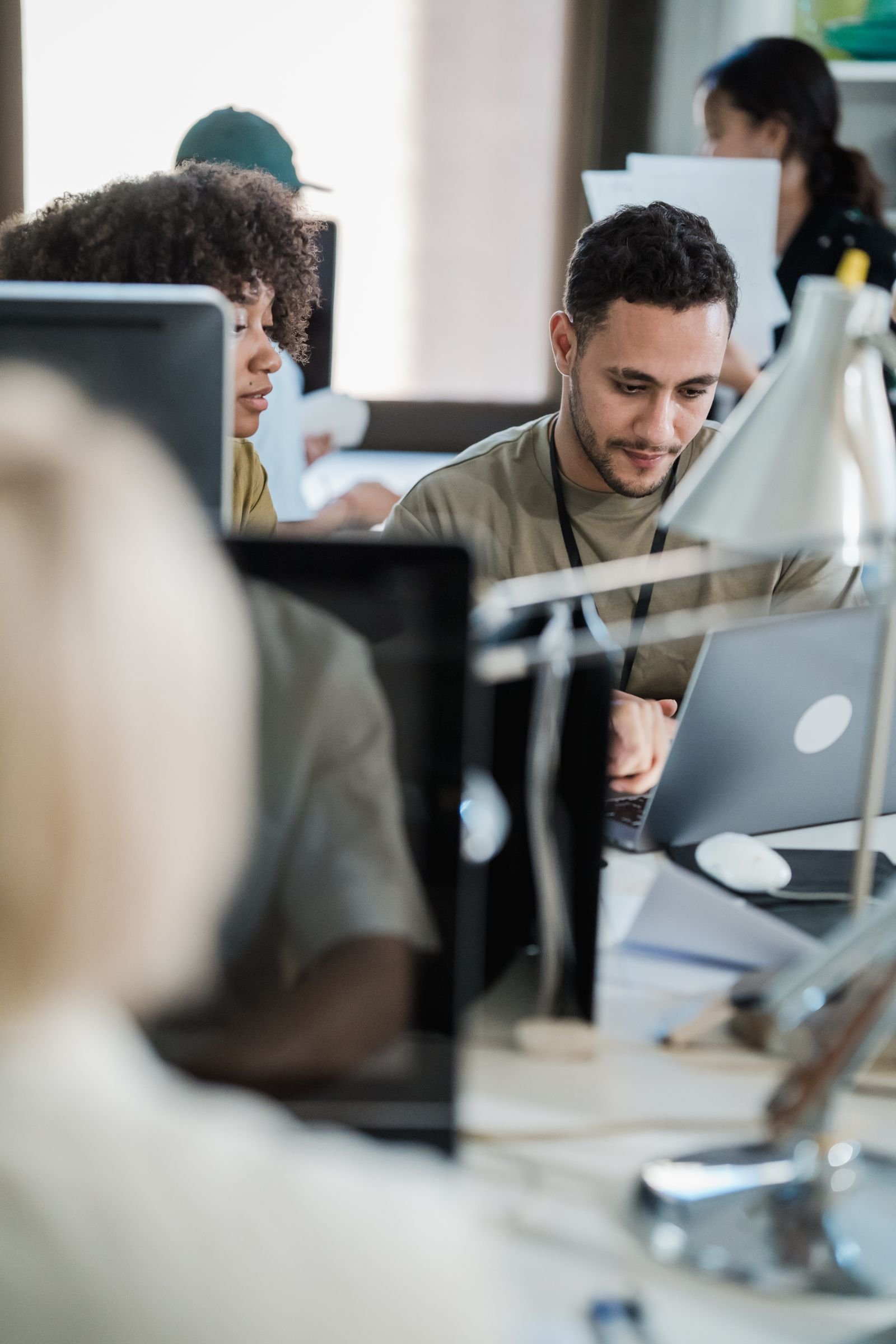 Team working together in an office